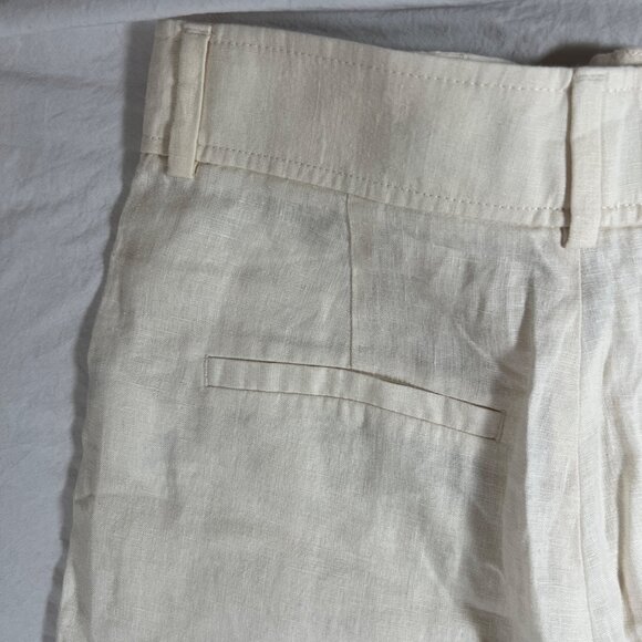 Everlane Womens Linen Way High Drape Pant in Ivory Size 0 Natural Color Coastal - Picture 6 of 7
